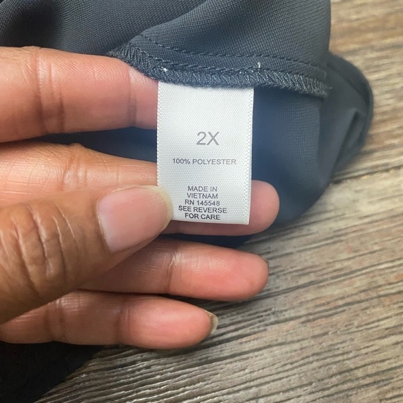 Martha Stewart Women Black Long Sleeve Pull Over Blouse Button-Down Back Top 2X - Picture 6 of 7